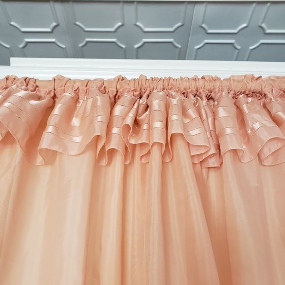 Priscilla Panel 133W x 83L Attached Valance Tie Backs Rod Pocket Orange Vintage - Picture 9 of 10